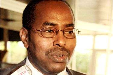 AFP / Mohamed Abdi Afey, Kenyan ambassador to Somalia, speaks to reporters in Khartoum, 31 October 2006. Negotiators in the Sudanese capital scrambled today to