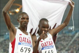epa - Qatar's James Kwalia C. Kurui (L) who won gold and compatriot Sultan Khamis Zaman (R) who won silver celebrate