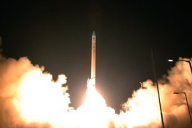 Israel's spy satellite "Ofek 7" is launched from Palmachim, southern Israel, early June 11, 2007, in this picture released by Israel Aerospace Industries. Israel launched a new spy satellite on Monday