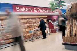 afp - A handout image obtained 18 July 2007, shows the bakery section in British supermarket Sainsbury. J Sainsbury, Britain's third biggest supermarket