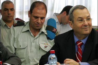 F/Israeli Defence Minister Ehud Barak attends his first security and foreign affairs committee meeting at the Knesset (Israeli Parliament) in Jerusalem, 27 August 2007