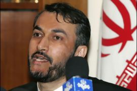 F/Iranian foreign ministry pointman on Iraq, Hossein Amir-Abdollahian, speaks during a press conference at the Iranian Embassy in Baghdad, 06 August 2007