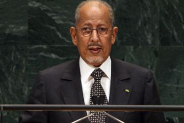 Mauritania's President Mohamed Ould Cheikh Abdellahi addresses the 62nd UN General Assembly at the United Nations,
