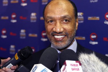 AFP/ AFC President Mohamad bin Hammam of Qatar talks to the media during the Asian Football Confederation (AFC) Annual Awards in Sydney, 28 November 2007