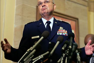 f_CIA Director Gen. Michael Hayden speaks to the press after briefing members of the US Congress 12 December 2007 in Washington, DC, on the destruction of CIA interrogation