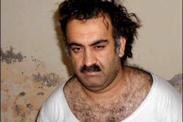 AFP PHOTO/(FILES) This file photo obtained 01 March 2003, shows Pakistani al-Qaeda operative Khalid Sheikh Mohammed shortly after his capture.The Pentagon will announce capital charges on February 11, 2008