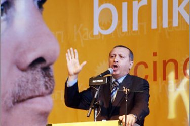 AFPTurkish Prime Minister Recep Tayyip Erdogan delivers a speech in Siirt, on March 15, 2008. Moves by Turkey's chief prosecutor to ban