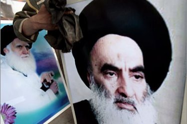 AFP al-Sistani outside his shop in Baghdad on March 14, 2008. Five years after the US-led invasion of Iraq which was supposed to trigger