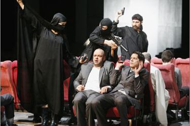 AFP Actors take part in a dress rehearsal for the play named "Die Satanischen Verse" (The Satanic Verses) at the Hans-Otto Theatre in the eastern