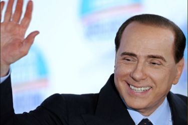 afp : Italy's prime minister-elect Silvio Berlusconi is pictured on April 15, 2008 at a press conference in Rome. Berlusconi wasted no time in naming key cabinet posts on April 15, 2008
