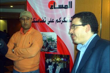 الجزيرة نت : توفيق بوعشرين رئيس التحرير، يمين، ورشيد نيني مدير المساء