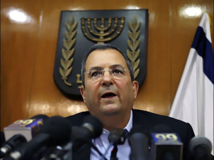 afp - Israeli Defence Minister Ehud Barak speaks during a press conference at the Knesset (parliament) in Jerusalem on May 28, 2008. Barak demanded today that embattled