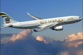 afp : An undated handout picture from Etihad Airways shows one of their planes in flight. Etihad Airways, the national carrier of the United Arab Emirates, said on June 30, 2008 it