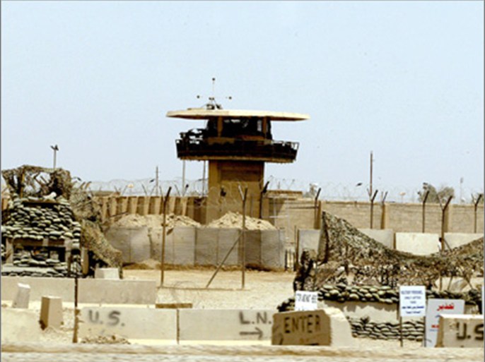 afp : (FILES) -- An image taken 02 May 2004 shows the entrance of Abu Ghraib prison west of Baghdad. US military said on June 01, 2008 it was still working to regain the