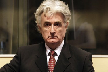 Bosnian Serb wartime leader Radovan Karadzic sits in the UN's Yugoslav warcrimes court in The Hague on August 28, 2008 for his second appearance before the court which