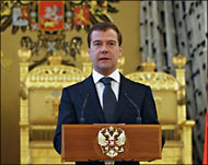 ميدفيديف اعتبر أن الناتو تسبب في الحرب في البلقان (رويترز)