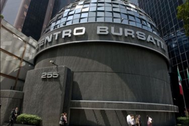 afgp : Picture of the Mexican stock exchange in Mexico City taken on September 29, 2008. Following Wall Street, Mexico's companies shares fell hard up to 5.98% this