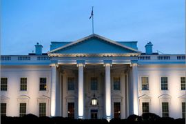 AFPThe White House is seen at dusk as illuminated by lights from the North Lawn in Washington, DC,