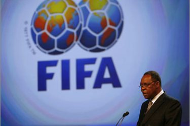 REUTERS/Issa Hayatou, president of the Confederation of African Football (CAF), speaks during the draw for soccer's 2009 Confederation Cup in Johannesburg November
