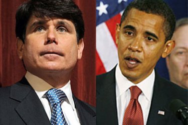 Combo of Barak Obama and Illinois Governor Rod Blagojevich