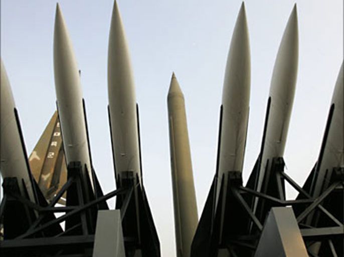 r_Models of a Scud-B missile (C) and Hawk surface-to-air missiles are seen at a war museum in Seoul February 3, 2009. North Korea appears to be preparing to test-launch