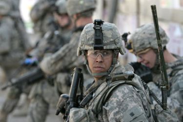 afp/ US soldiers are seen during a patrol in the fashionable Karrada district of Baghdad on February 25 2009. All US combat troops will leave Iraq by August next year and a full withdrawal will be completed by the end of 2011 under a strategy to be laid out by President Barack Obama