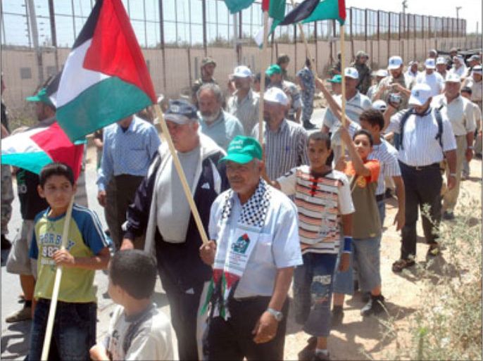 تظاهرة للاجئين الفلسطينيين على الحدود اللبنانية الفلسطينية
