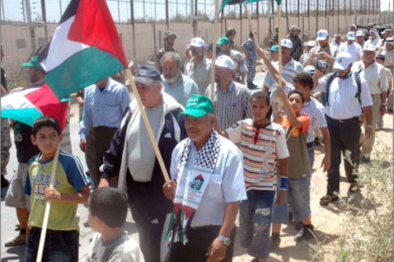 تظاهرة للاجئين الفلسطينيين على الحدود اللبنانية الفلسطينية