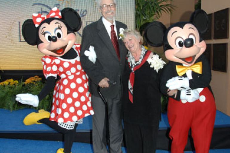 (L-R) Disney charactor Minnie Mouse, the voice of Mickey Mouse &amp; Disney Legend Honoree Wayne Allwine, the voice of Minnie Mouse &amp; Disney Legend Honoree (also Mr. Allwine's wife) Russi Taylor
