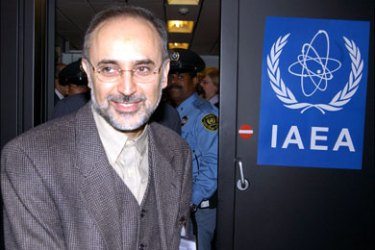 afp : (FILES) A picture taken on November 26, 2003 shows Ali Akbar Salehi, Iran's then envoy to the International Atomic Energy Agency (IAEA), entering the conference room for the