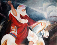 لوحة فنية مستوحاة من قصة فارسة مغربية  تحولت لأسطورة (الجزيرة نت)