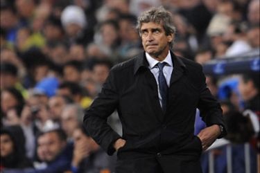 This file picture dated October 21, 2009 shows Real Madrid's coach Chilean Manuel Pellegrini during the UEFA Champions League football match between Real Madrid