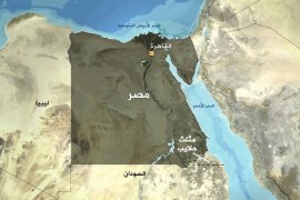 خريطة مصر موضح عليها مثلث حلايب