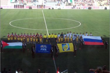 مباراة بين فلسطين ومنتخب شيشياني (أرشيف)