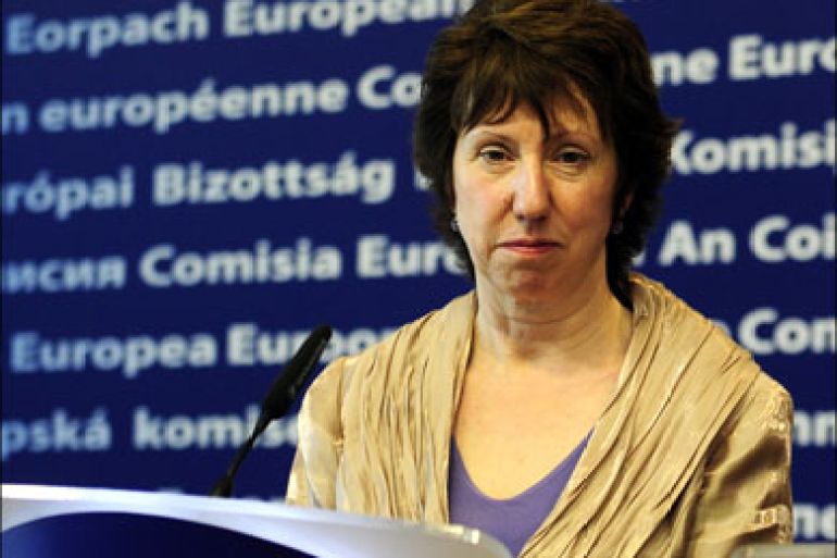 afp : (FILES) EU trade commissioner Catherine Ashton attends a press conference on June 23, 2009 after a meeting at the EU headquarters in Brussels. British EU