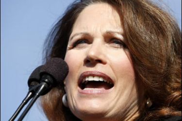 Minnesota Republican Representative Michele Bachmann speaks at a rally before a "house call" at the Capitol Thursday to which she's invited fellow conservatives to march with her through House office buildings, "find members of Congress, look at the whites of their eyes and say, 'Don't take away my health care.'" in Washington November 5, 2009.
