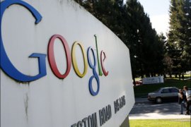 afp : (FILES) This March 25, 2008 file photo shows the sign for Google headquarters in Mountain View, California. Google is being unfairly scapegoated by newspaper