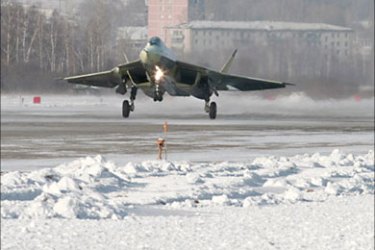 f_Handout photograph released by Russian aviation company Sukhoi on January 29, 2010 shows the Sukhoi fifth generation fighter jet, currently known as the PAK FA