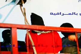 An image grab shows a still photograph broadcast by the state-run Al-Iraqiya television channel showing the execution of Ali Hassan al-Majid, known as "Chemical Ali", in Baghdad on January 25, 2010.