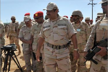 Saudi Deputy Defence Minister Prince Khaled bin Sultan visits troops stationed at the border with Yemen in the southwestern province of Jizan on January 12, 2010. Saudi forces have regained control of a small border village occupied by Yemeni