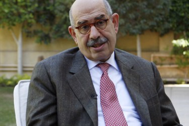 Mohamed ElBaradei, the former head of the U.N. nuclear agency, speaks during an interview with Reuters at his villa February 27, 2010. ElBaradei, who is a possible Egyptian