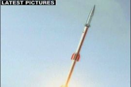 F/An image grab taken on February 3, 2010 from Iran's English-language official Press TV station shows graphic illustrations of the Kavoshgar 3 (Explorer) satellite rocket launch. Iran hailed the successful launch of the home-produced satellite rocket amid Western concerns it is using its nuclear and space industries to develop atomic and ballistic weapons. AFP PHOTO/PRESS TV == RESTRICTED TO EDITORIAL USE ==