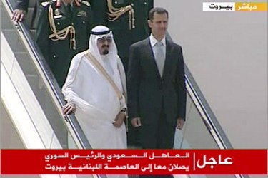 وصول العاهل السعودي والرئيس السوري إلى لبنان