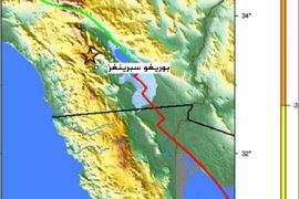 This illustration obtained July 7, 2010 from the United States Geological Survey outlines the location of a magnitude 5.4 earthquake that rattled Los Angeles, San Diego and parts of southern California on Wednesday, July 7, 2010, the