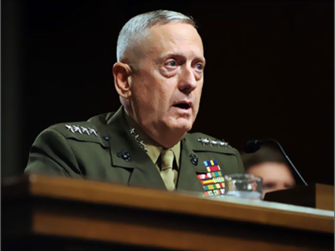US Marine Corps General James Mattis testifies before the Senate Armed Service Committee hearing for his reappointment to the grade of general and