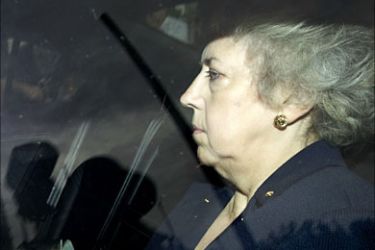 f_Baroness Eliza Manningham-Buller, former head of British domestic intelligence agency MI5, leaves after giving evidence to the Iraq War Inquiry in central London, on July