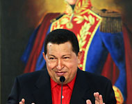 هوغو شافيز عبر عن رغبته في الالتقاء وجها لوجه مع سانتوس (الفرنسية)