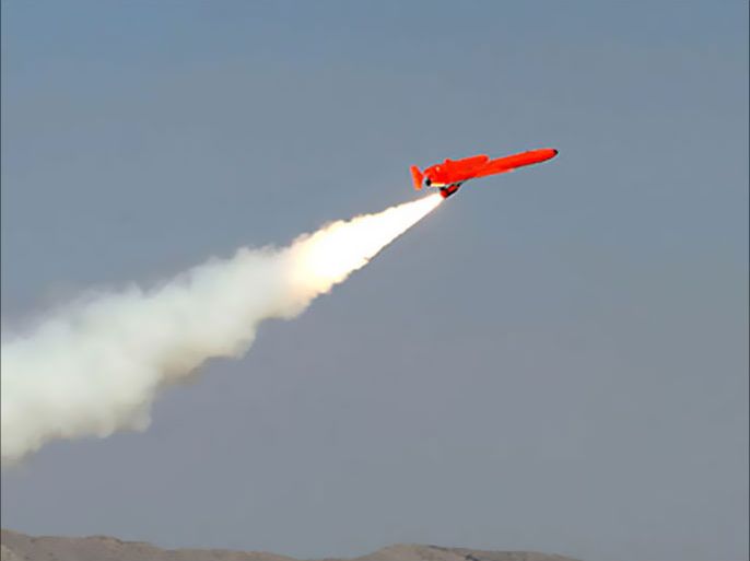 This undated photo released on August 22, 2010, by the Iranian Defense Ministry, claims to show the launch of the long-range drone, dubbed Karar by the Iranian armed forces, at an undisclosed location. Iranian President Mahmoud Ahmadinejad unveiled on August 22, 2010, a new long-range drone, dubbed Karar, which reportedly can bomb targets at high speed, state television reported. AFP Photo