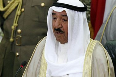 Emir of Kuwait Shiekh Sabah al-Ahmad al-Jaber al-Sabah addresses the opening session of a new parliamentary term in Kuwait City on