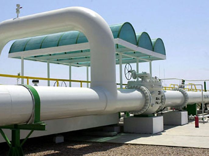 A part of the newly inaugurated Arab Gas Pipeline Project is seen near the Egyptian town of Taba, Sunday 27 July 2003, where Egyptian President Hosni Mubarak and Jordan's King Abdullah open the first phase of the